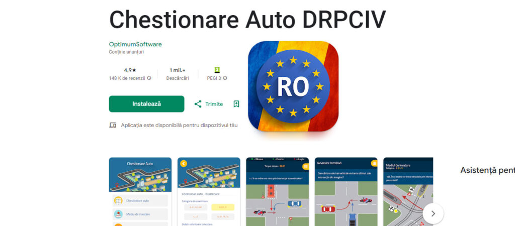 Aplicatii mobile de chestionare auto